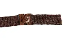 Unbranded gorgeous beaded and wooden belt - 14.5” fastened as pictured