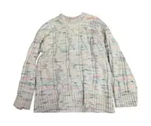 American Eagle Multicolor Cable Knit Mock Neck Sweater Small Cozy Cottagecore