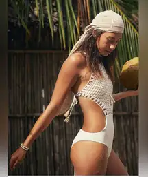 aerie Crochet One Piece Swimsuit Cute one piece swimsuits Boho Womens size Small