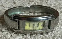 Ashley Princess women’s vintage‎ retro silver/yellow bangle bracelet watch