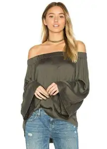 One Teaspoon The Boy Bowie Off Shoulder Top Size Large