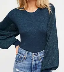 Free People Blue Sparkle Sweater ✨⭐️💖