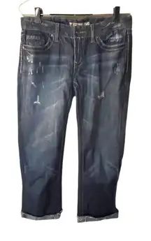 BKE Starlite size 28 rolled hem cropped jeans.