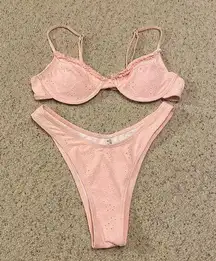 PINK eyelet bikini swim