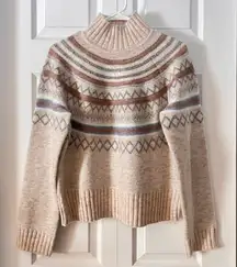 Marled Fair Isle Mock Neck Sweater