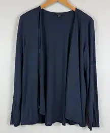 J.Jill Wearever Collection Cardigan Womens M Blue Knit Open Front Jersey Stretch