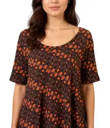 (E-149) LuluRoe Short sleeves womens‎ top size L oranch and black color