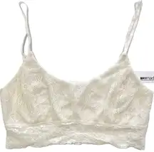 New  Criss Cross Strap Open Back Lace Bralette Ivory