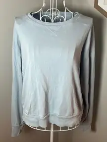 Michael Stars Ribbed Crewneck Blue Sweatshirt Sweater 100% Cotton One Size