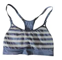 Spalding Striped Pattern Adjustable Racer back Straps Sports Bra Size Large