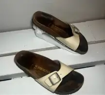 Birkenstock Madrid womens white slide sandals size 9