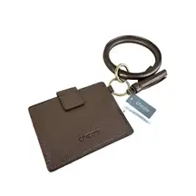 Chico's NWT Metallic Bronze Faux Leather ID Card Holder Wristlet