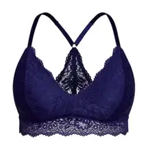 🆕‎ City Chic CCX Plus 18 Cobalt Blue Lace Racerback Bralette Bra NWT