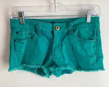 Forever 21 Teal Cutoff Denim Shorts
