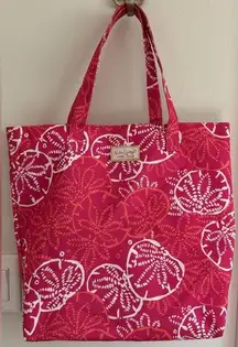 Lilly Pulitzer Beach Tote Pink Orange White Women’s Seashell Sand Dollar Women’s