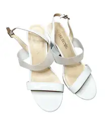 Dream Paris Heels White Slingback Open Toe Strappy Dress Sandals Shoes Size 7