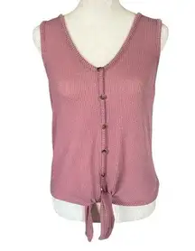 women's size small soft pink pullover tie front sleeveless tank top