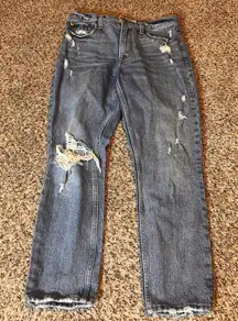 Abercrombie‎ & Fitch The Skinny High Rise Distressed Jeans Size 28 Ripped