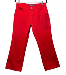 Baccini Red Jeans Bootcut Embellished Pockets Size 6P Petite‎ Y2K Denim