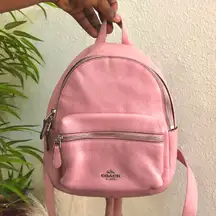 Pink F38263 Mini Charlie Backpack Pebble Leather Measurement in pics