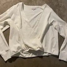 Madewell TeXTURE & THREAD Blouse Womens XXL 2X Cream Textured Deep Vneck Shirt