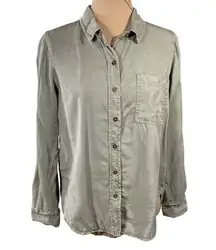 Knox Rose Button Front Shirt Army Green Size XS Extra Small Lyocell