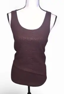 Gap Favorite Tank Top Brown With Gold Sparkles Metallic XL
