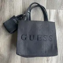 Guess Black Mini Tote‎ Handbag Y2K Retro AOP Logo Chunky Micro Retro Streetwear