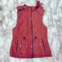 Love Tree Sz M Puffer Draw String Vest Gorpcore Crunchy Cozy Fall Pumpkin Patch