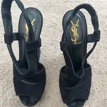 YSL suede wedge 38.5 great loved condition