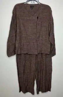 Eileen fisher linen blend 2 piece set women’s size small & medium oversized‎