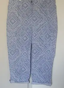 Chico's Women's Blue Pands  Cargo Capri Crop Size 8