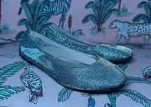 Lower East Side Women Glitter Metallic Shoes Neutral Ballet Flats Gold Slides 7M