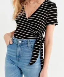 Urban Outfitters Project Social Tee Black White Wrap Tie Women’s Small