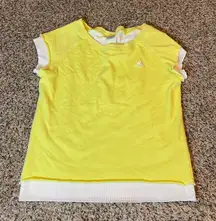 Adidas Yellow Layered Look Athletic Training Top‎ Women's Medium