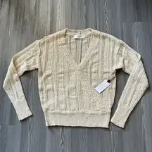 Astr The Label Knit Sweater Womens Small Wrap Front Cream