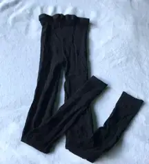 Black Fishnet Patterned Tights Open Foot