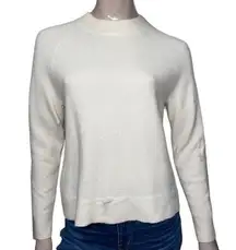 Athleta Women’s Size S White Cream Merino Blend Fuzzy Crewneck Sweater