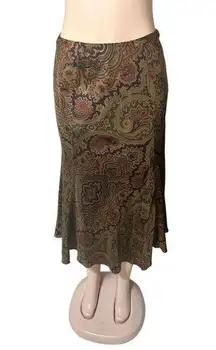 Ralph Lauren Satin Paisley Skirt  Size 8