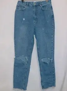 Urban Outfitters BDG Medium Wash Denim High Rise Distressed Mom Jean size 30