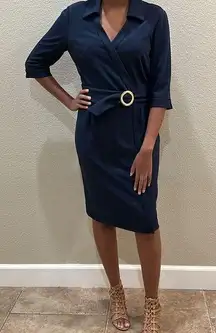 NWT Tahari Navy Dress with Belt