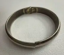 Vintage Womens Whiting &‎ Davis Co Luxury Silver Tone Hinged Bracelet Minimalist