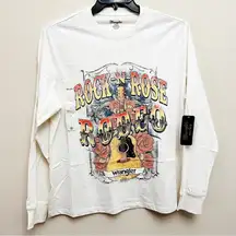 Wrangler  Retro NWT Ladies Rock-N-Rose Rodeo White Graphic Shirt