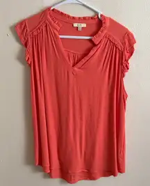 Kori Coral Ruffled Blouse