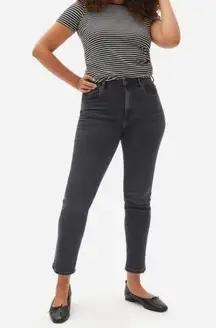 Everlane  The Original Curvy Cheeky Jean Straight Coal Black Sz 24