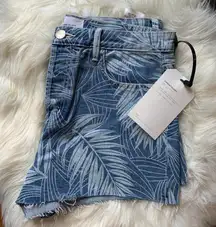 CURRENT/ELLIOT THE ULTRA HIGH WAISTED PALM PRINT SHORTS