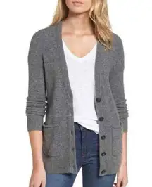 Madewell Cozy Boyfriend Cardigan in Heather Grey Merino Wool Alpaca Blend, Small