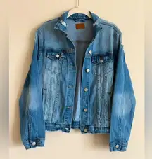 Judy Blue Distressed Denim Jacket Size Medium