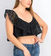 Topshop Women Embroidered Tops, Black Size 4‎