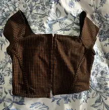 Elodie Top Crop Button-Up Waffle Knit Short Sleeve